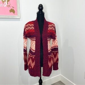 Mossimo Red Open Front Cardigan with Pockets
